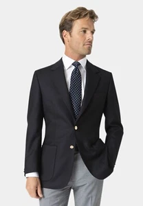 Brook Tavener Oxford Blazer Navy Blue 44 R 100% Wool Brand New £249 - Picture 1 of 3