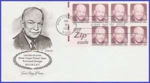 USA3 #1395d U/A ARTMASTER 2 FDC BKLT7 Dwight D. Eisenhower - Imagen 1 de 1