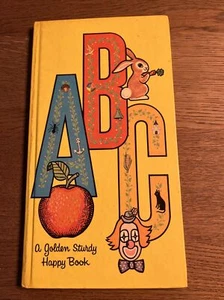 Vintage ABC A Golden Sturdy Happy Book 1969 Board Book - Picture 1 of 11
