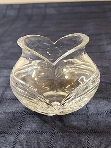 Vintage Heart Shaped Small Crystal Bowl Trinket/Candy - Picture 1 of 11