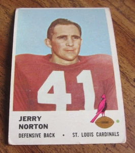 Tarjeta coleccionable Jerry Norton 1961 Fleer #26 NFL fútbol americano St. Louis Cardinals - Imagen 1 de 2
