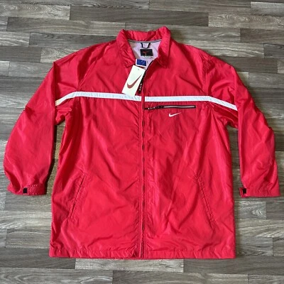 Vintage 90s Nike Full Zip Windbreaker Jacket Men’s XL Red Retro Deadstock NWT - Image 1 of 4