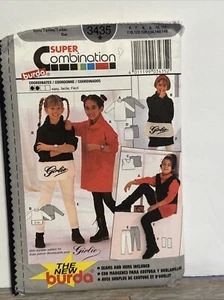 Burda 3435 Girls Leggings Tank Top Sweater Dress Skirt Pattern 6-11 *Uncut* - Picture 1 of 3