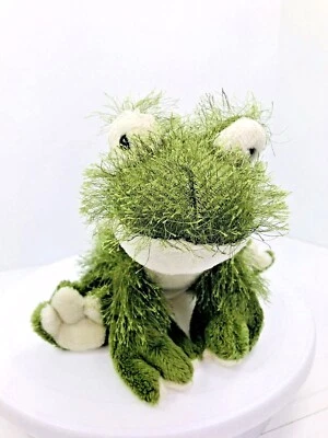 Webkinz Furry Green Frog 8" Plush #HM001 Ganz No Code  - Image 1 of 4