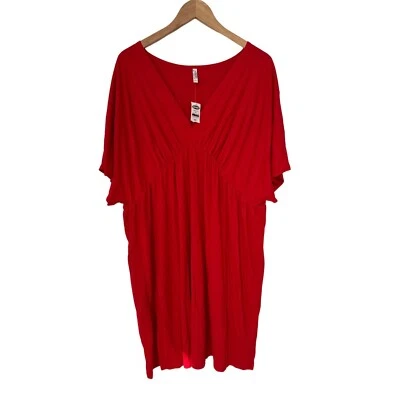 Vestido Old Navy Cuello en V Manga Dolman Para Mujer XXL Rojo Modal Mezcla Poliéster NUEVO Foto 1 de 4
