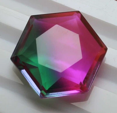 AAA+ Brazilian Tourmaline 70.40 Ct. Bi-Color Hexagon Cut Ring & Pendant Gemstone - Image 1 of 4