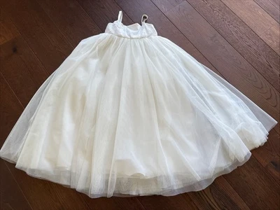 Vestido Disfraz de Boda David’s Bridal Niñas 6 Usado en Excelente Condición Tul Hada Especial Blanco  Foto 1 de 4