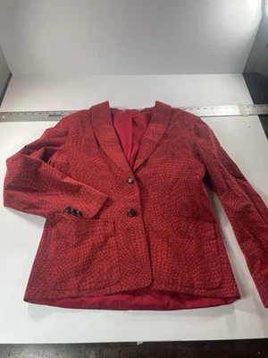 Blazer naranja imitación gamuza cocodrilo cocodrilo 2 botones pecho único mujer’s XL Foto 1 de 4