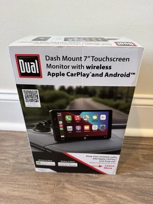 Dual 7'' D2WC7 Dash Mount Touchscreen w/ Wireless Apple CarPlay & Android In Box - Image 1 of 4