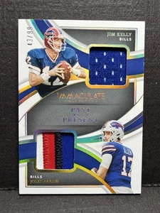 Josh Allen Jim Kelly Dual Patch 2022 Panini Immaculate /99 4 Color Worn Bills - Picture 1 of 3
