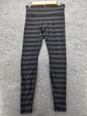 Lululemon Leggings Womens 8 Black Gray Striped Full Length Seamless Yoga Pants - Image 1 of 4