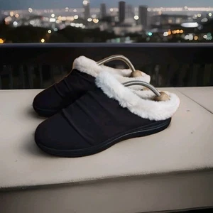 Clarks Breeze Willow Cloudsteppers Clogs Women's 10M Plum Purple Faux Fur New - Picture 1 of 12