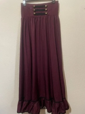 WOMENS XL SCARLET DARKNESS  MAXI LACE UP CORSET SKIRT STEAMPUNK COSTUME NEW - Image 1 of 4