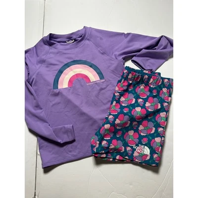 Juego de guardabarros The North Face talla 5 floral UPF 40+ púrpura arco iris niño pequeño Foto 1 de 4
