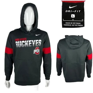 Nike Ohio State Buckeyes Mens Large Hoodie Sweatshirt College Zip Up OSU Gray - Picture 1 of 10