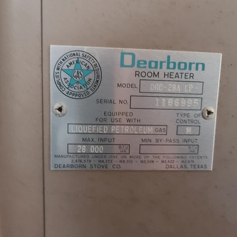 vintage Dearborn gas heater 28000 btu Cover
