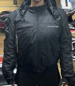 XL Mens RJAYS ACE HOODY Motorbike Jacket Black - Picture 1 of 4