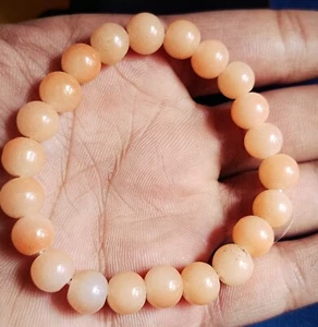 Peach Calcite Bracelet Genuine Calcite bead stacking Crystal Bracelet For Unisex - Picture 1 of 6