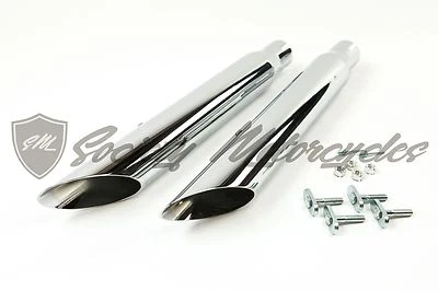 Harley-Davidson Dyna Slash Cut Slice Cut Exhaust System 2.5" Straight Pipes HD - Image 1 of 4