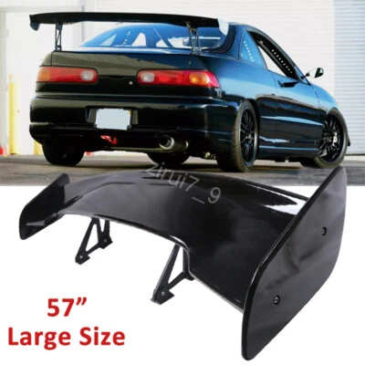 57” Rear Trunk Spoiler Wing Adjustable GT-Style Glossy Black For Acura Integra Foto 1 de 4