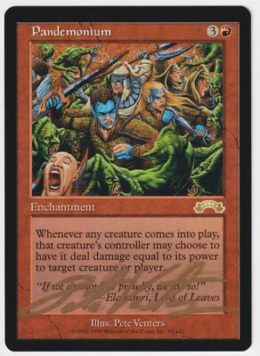 Gold Signed Pandemonium MP Exodus Artist Pete Venters MTG Ink Error Misprint! - Image 1 of 3