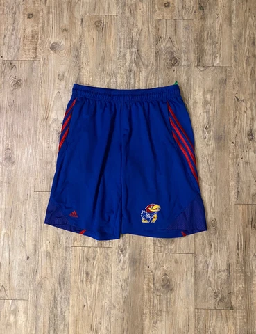 Adidas Kansas Jayhawks Basketball Shorts Size L Blue Red KU Men's Cover