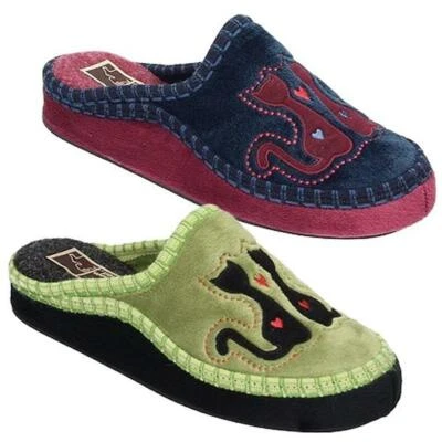 MANITU HOME Damen Hausschuhe Samtkätzchen 330137 Gr.36-42