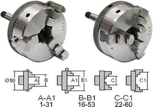 22524 GG-Tools Dreibackenfutter 50mm aus Stahl Schaft 6mm für Lorch  - Picture 1 of 1