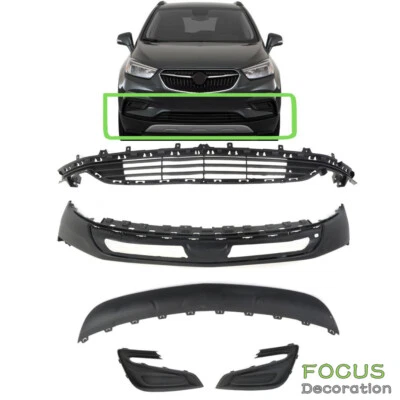 Conjunto de parachoques inferior de 5 piezas y parrilla inferior y cubierta de luz antiniebla para Buick Encore 2017-22 Foto 1 de 4