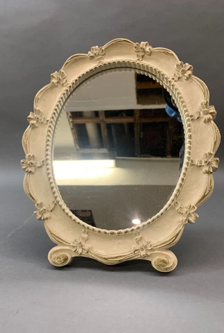 Vintage Syroco Inc White Easel Vanity Mirror Cover