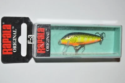 rapala f-3 floating 1 1/2" 1/16oz f03 hs hot steel minnow lure - Image 1 of 3