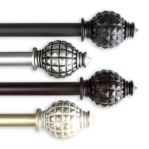 Blitz 1" Curtain Rod Adjustable Drapery Rod 28-240" (5 sizes, 4 colors) - Picture 1 of 5
