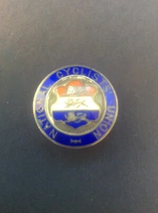 1924 Plata y Esmalte Unión Nacional de Ciclismo Ojal Pin Insignia Walter Carroll - Imagen 1 de 2