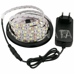 LED Streifen Stripe Wasserdicht 12V 1-5M Band Leiste 5050 SMD Warmweiß Kaltweiß - Picture 1 of 22