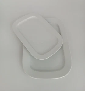 Set zwei rechteckige Serviertabletts Royal Porcelain weiß 32 cm26 Set 2-teilig - Bild 1 von 9