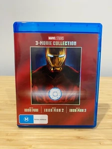Iron Man 3-Movie Collection Blu-ray Set Includes Iron Man 1, 2 & 3 Like New - Picture 1 of 2