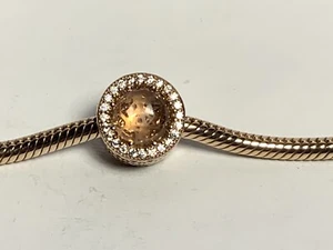 Pandora Radiant Hearts Charm Brown - Picture 1 of 4