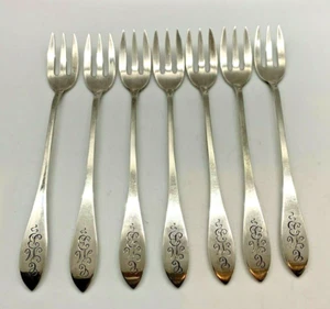 National Silver Co Sterling spitz Monogramm CMB Lot 7 Meeresfrüchte Gabeln um 1910 alt - Bild 1 von 5
