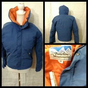 VTG Powder Horn Mountaineering Down Coat Women's XS Jackson Hole, WY Blue #J3385 - Picture 1 of 9
