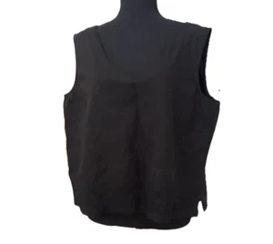 Kathie Lee Collection Linen Embroidered Sleeveless Top Waist Length Crop Top XLG - Picture 1 of 6