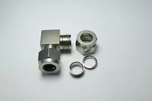1/2" OD Tube Steel Stainless Twin Ferrule Elbow L Union Fitting Air Gas Water - Picture 1 of 5