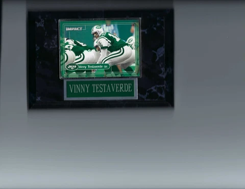 VINNY TESTAVERDE BLACK PLAQUE NEW YORK JETS NY FOOTBALL NFL   BC Cover