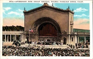 Postcard San Diego CA Balboa Park Afternoon Pipe Organ Recital large audience - Picture 1 of 2