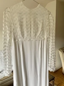 Georgette Brautkleid (Hochzeitskleid) Weiß lange Ärmel 36/38 - Bild 1 von 5