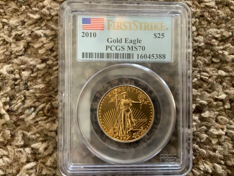 2010 GOLD EAGLE MS70 FIRST STRIKE PCGS $25 Cover