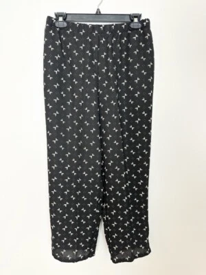 Calça social Leslie Fay feminina esportiva pequena feminina tamanho 10P preta branca - Imagem 1 de 4