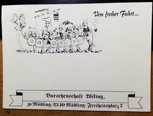 Burschenschaft Wiking Mödling Von froher Fahrt Wikinger Schiff Karte Studentika - Picture 1 of 1