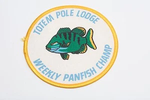 Totem Pole Lodge PANFISH Champ Patch Fishing Fish patch - Picture 1 of 3