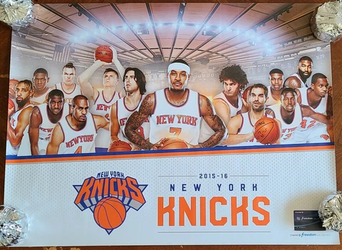 New York Knicks 2015-16 team poster, MSG, Carmelo Anthony NBA basketball 18x24 Cover