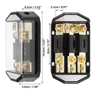 Car Stereo Audio Inline ANL Automotive Fuse Holder 3 Way Distribution Block FUSE - Bild 1 von 6